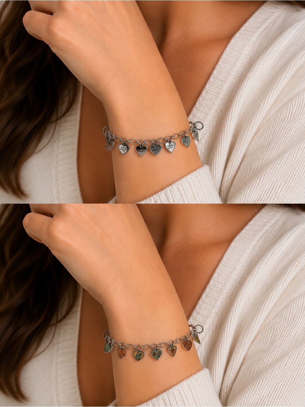 Brighton Silver Embrace Life Piccadilly Heart Charm Bracelet